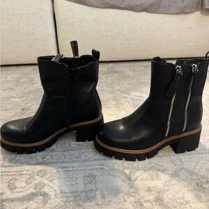 MIA Black Combat Boots with Zipper Accents size 7